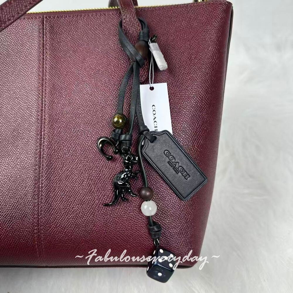 Coach Heritage Bag Charm CCY37 Black NWT